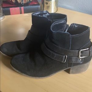 Black, heeled booties
